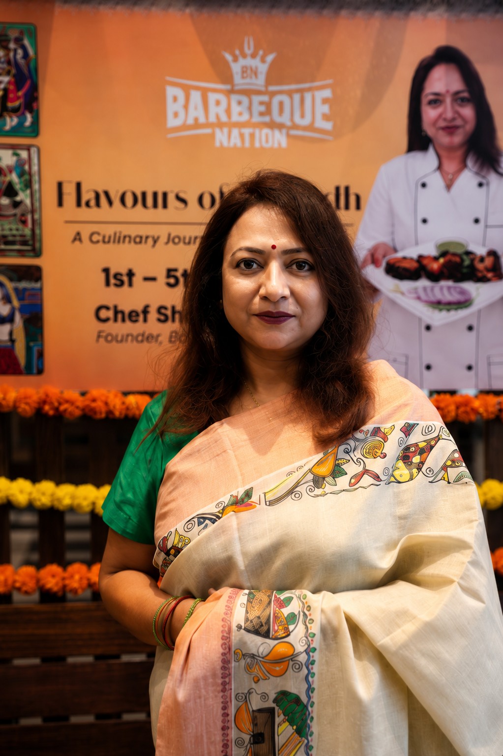 Chef Shacchi Anand hosting the live Magadhi grill counter